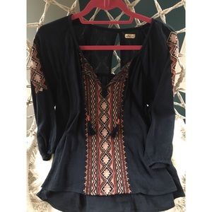 Navy 3/4 sleeve shirt